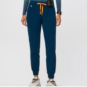 FIGS Women's Scrub Pants - L Petite / Deep Reef High Waisted Zamora